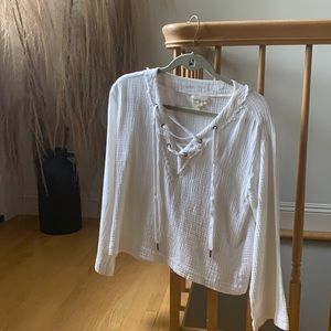 Cloth  & stone white linen top